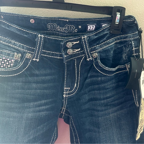 Miss Me Bootcut Embellished  Capri Jeans Size 27 Style #JP5002CP-18 NWT - Picture 5 of 5